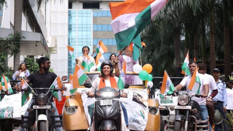 Nidarshana Gowani Organizes Bike Rally at Kamala Mills to Celebrate Indian Independence and Promote Women Empowerment