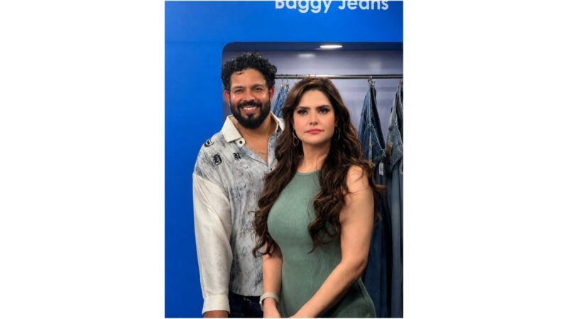 Actor and K Sera Sera Virtual Studio Director Vikrant Anand Joins Actress Zareen Khan at Glittering X Blue Jeans Brand Launch