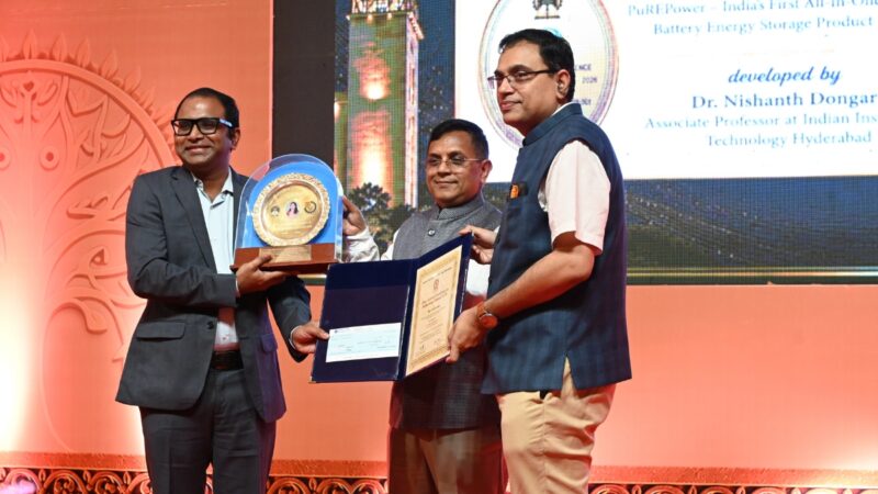 Dr. Nishanth Dongari, Founder of PURE Energy, Honoured with IIT Kharagpur’s Nina Saxena Excellence in Technology Award 2026