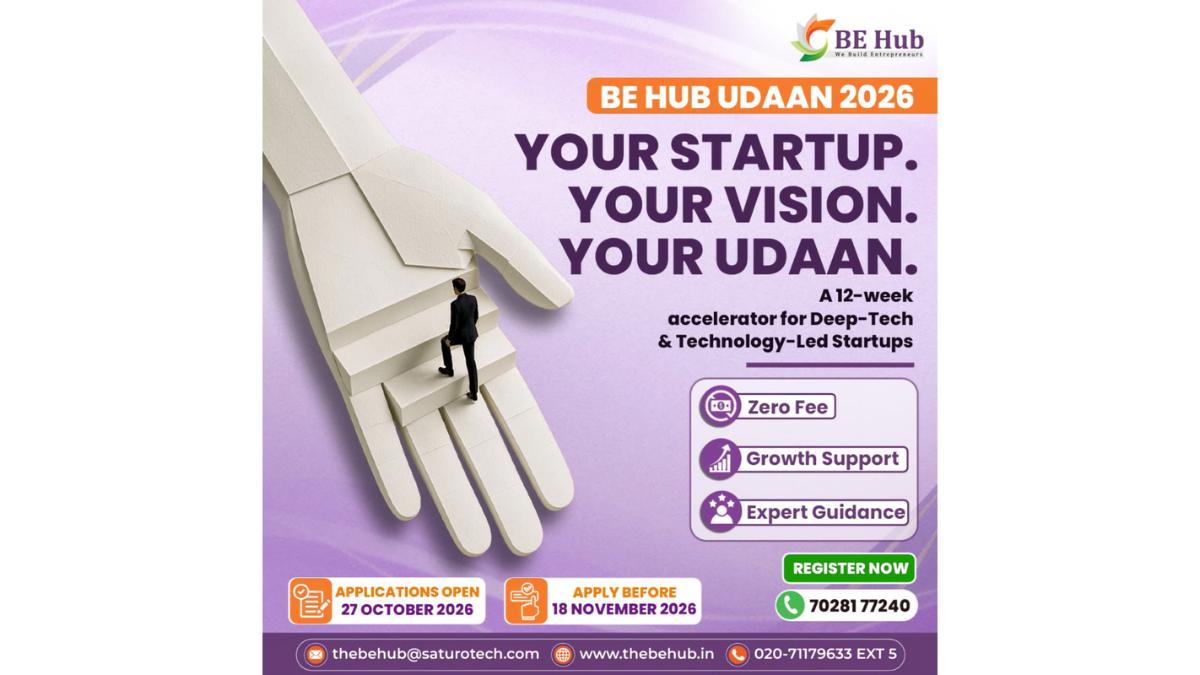 BE Hub Launches ‘Udaan’, Its First Startup Accelerator Cohort, Invites Applications from Deep-Tech and Technology-Led Startups